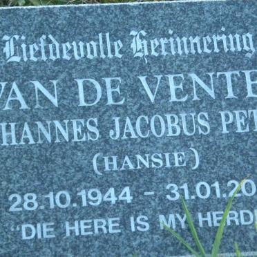 VENTER Johannes Jacobus Petrus, van de 1944-2008