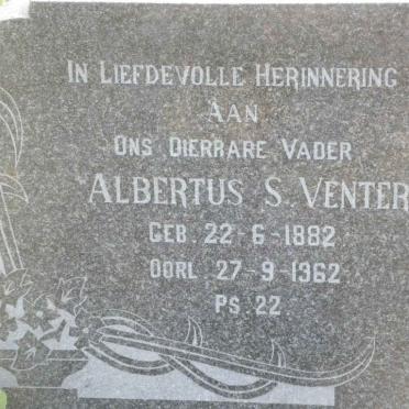 VENTER Albertus S. 1882-1962