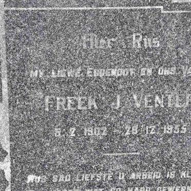 VENTER Freek J. 1902-1955
