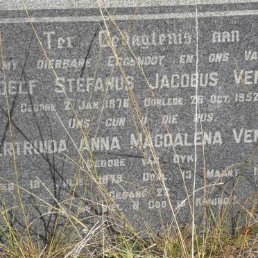 VENTER Roelf Stefanus Jacobus 1876-1952 &amp; Gertruida Anna Magdalena VAN DYK 1879-1955