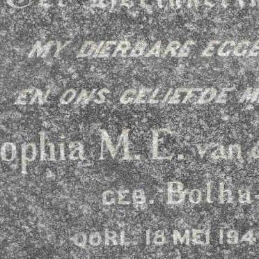 WALT Sophia M.E., van der nee BOTHA -1946