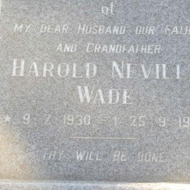 WADE Harold Neville 1930-1980