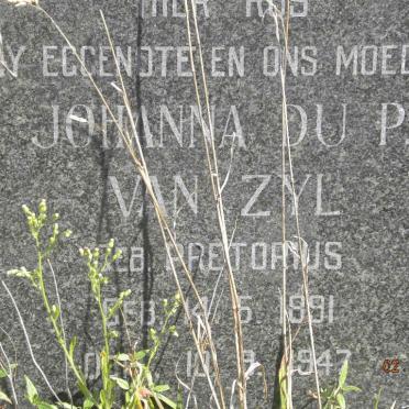 ZYL Johanna du P., van nee PRETORIUS 1891-1947