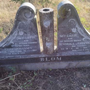 BLOM Gert Johannes 1886-1967 &amp; Hendrika Johanna FOXCROFT 1911-