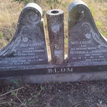 BLOM Gert Johannes 1886-1967 &amp; Hendrika Johanna FOXCROFT 1911-