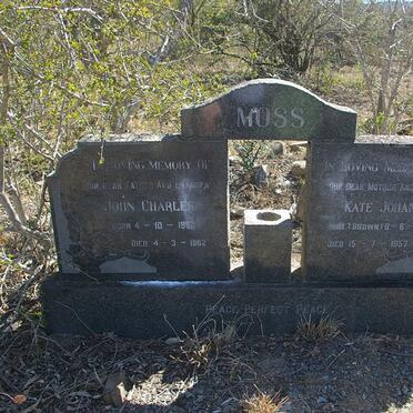 MOSS John Charles 1883-1962 &amp; Kate Johanna BROWN 1908-1957