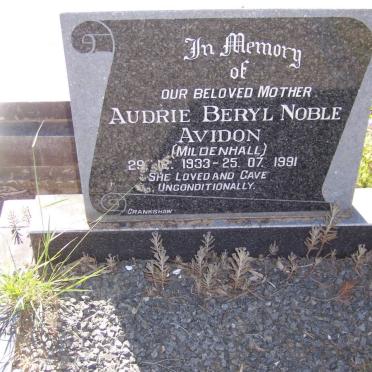 AVIDON Audrie Beryl Noble nee MILDENHALL 1933-1991