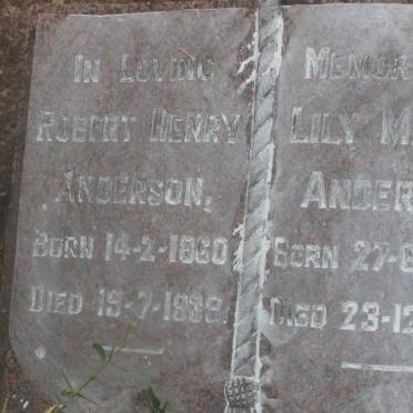 ANDERSON Robert Henry 1860-1939 &amp; Lily Marie 1874-1949