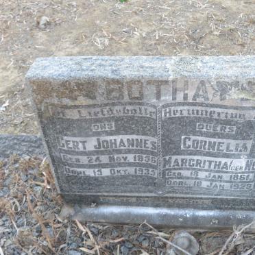 BOTHA Gert Johannes 1856-1935 &amp; Cornelia Margritha NEL 1861-1929