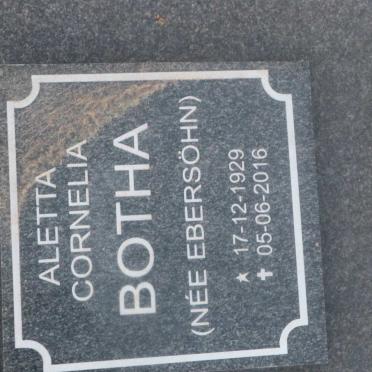 BOTHA Aletta Cornelia nee EBERSOHN 1929-2016