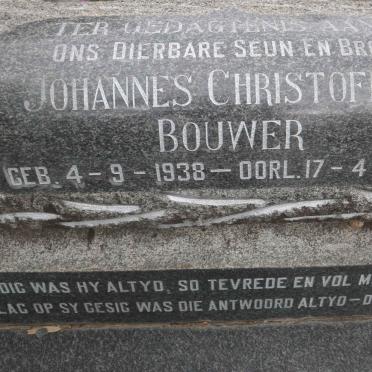 BOUWER Johannes Christoffel 1938-1960