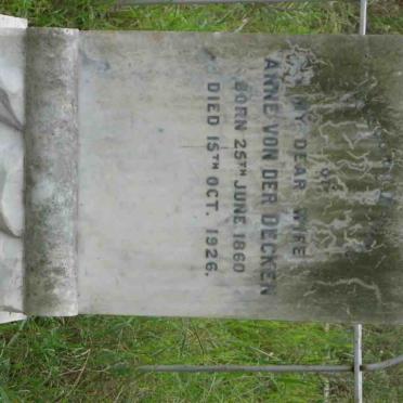 DECKEN Anne, von der 1860-1926