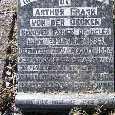 DECKEN Arthur Frank, von der 1883-1954