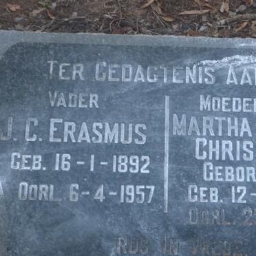 ERASMUS J.C. 1892-1957 &amp; Martha Maria Christina NEL 1890-1971