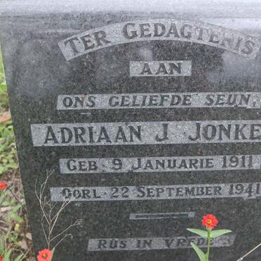 JONKER Adriaan J. 1911-1941 