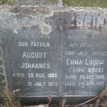 KNICKELBEIN August Johannes 1885-1972 &amp; Emma Louisa MOSS 1883-1958