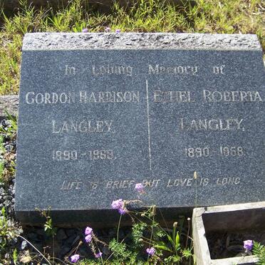 LANGLEY Gordon Harrison 1890-1963 &amp; Ethel Roberta 1890-1958