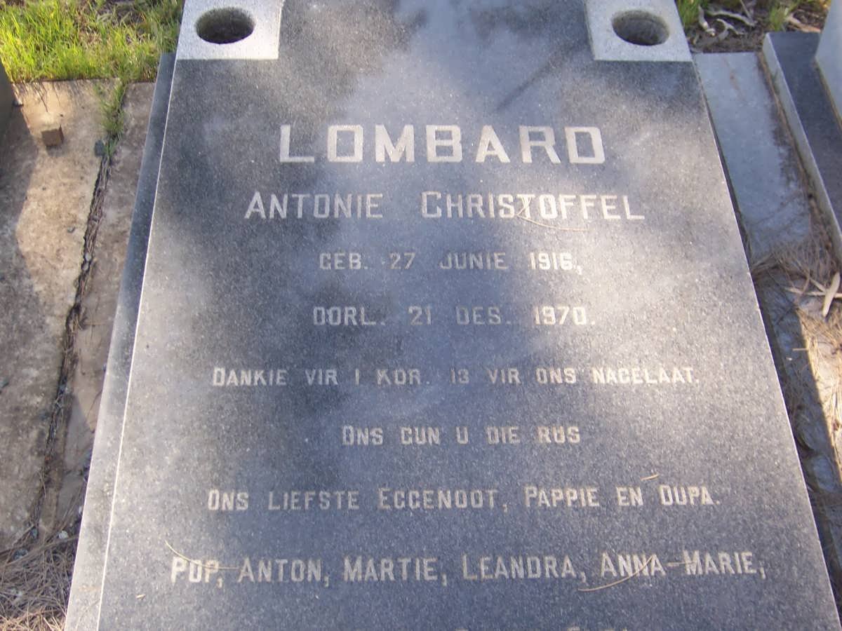 LOMBARD Antonie Christoffel 1916-1970