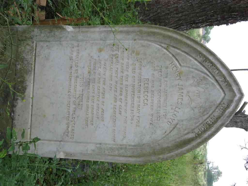 LLOYD Henry James 1791-1863 &amp; Rebecca POULTON 1792-1874