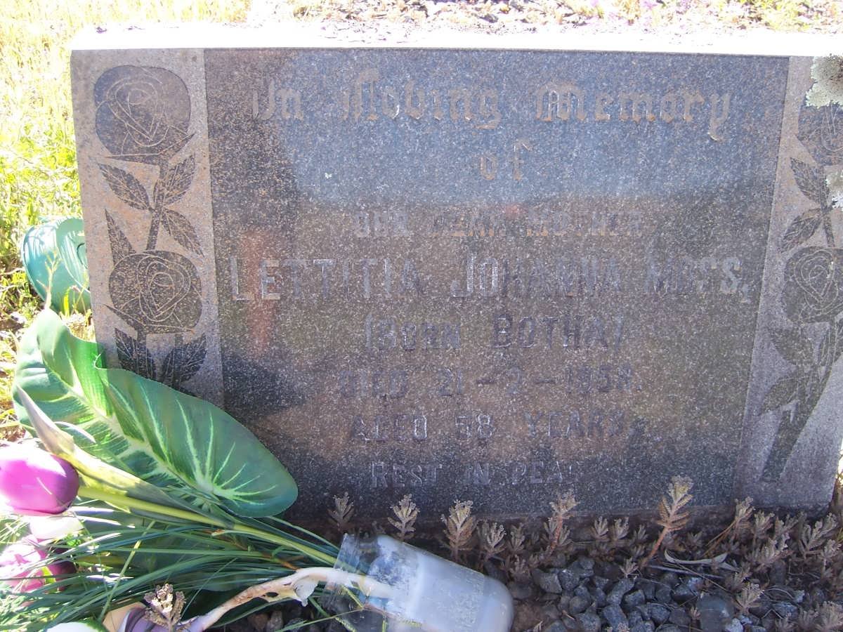 MOSS Letitia Johanna nee BOTHA -1953