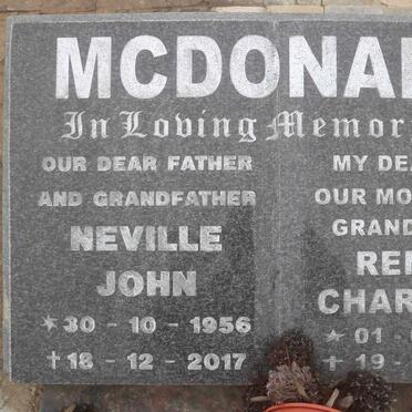 McDONALD Neville John 1956-2017 &amp; Renata Charmaine 1956-2016