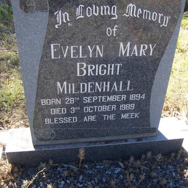 MILDENHALL Evelyn Mary Bright 1894-1989