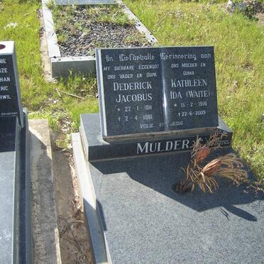 MULDER Dederick Jacobus 1911-1981 &amp; Kathleen Ida WAITE 1918-2009