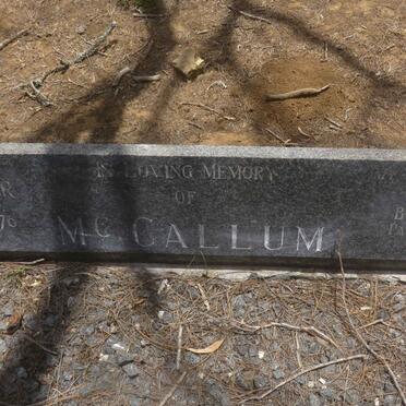 MCCALLUM William Alexander 1894-1976 &amp; Eileen 1893-1961