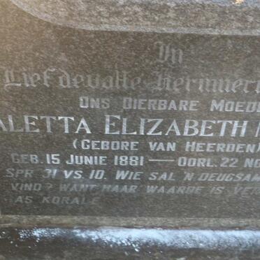 MALAN Johannes Nicolas 1873-1954 &amp; Aletta Elizabeth VAN HEERDEN 1881-1963