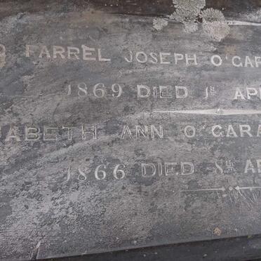 O'GARA Farrel Joseph 1869-1870 :: O'GARA Elizabeth Ann 1866-1870