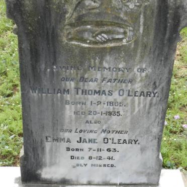 O'LEARY William Thomas 1865-1935 &amp; Emma Jane 1863-1941