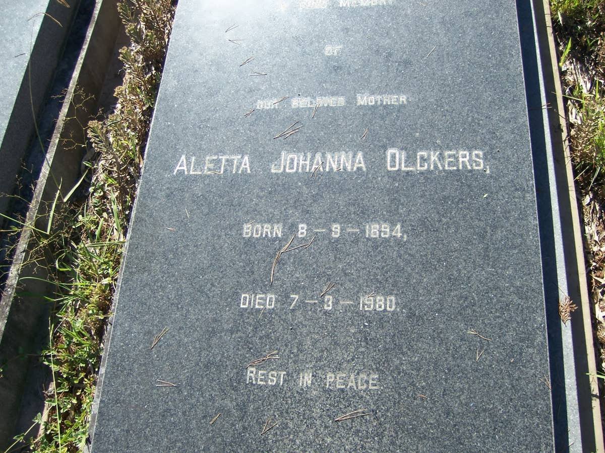 OLCKERS Aletta Johanna 1894-1980