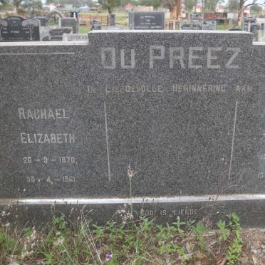 PREEZ Rachel Elizabeth, du 1870-1961 :: PREEZ Martha Louisa, du 1901-1970