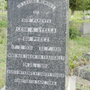PREEZ Leon 1931-1991 &amp; Stella 1931-1991