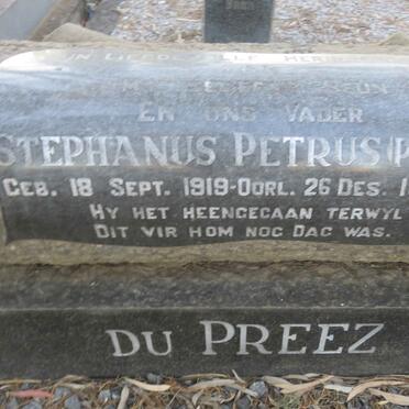 PREEZ Stephanus Petrus, du 1919-1956