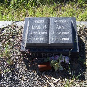 PREEZ Izak R., du 1891-1980 &amp; Ann 1907-1986