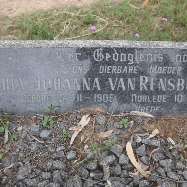 RENSBURG Sophia Johanna, van nee PRESTON 1905-1971