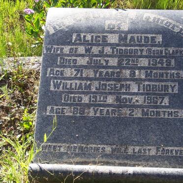 TIDBURY William Joseph -1967 &amp; Alice Maud CLARKE -1949