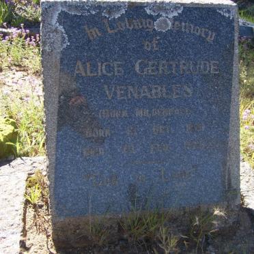 VENABLES Alice Gertrude nee MILDENHALL 1881-1958