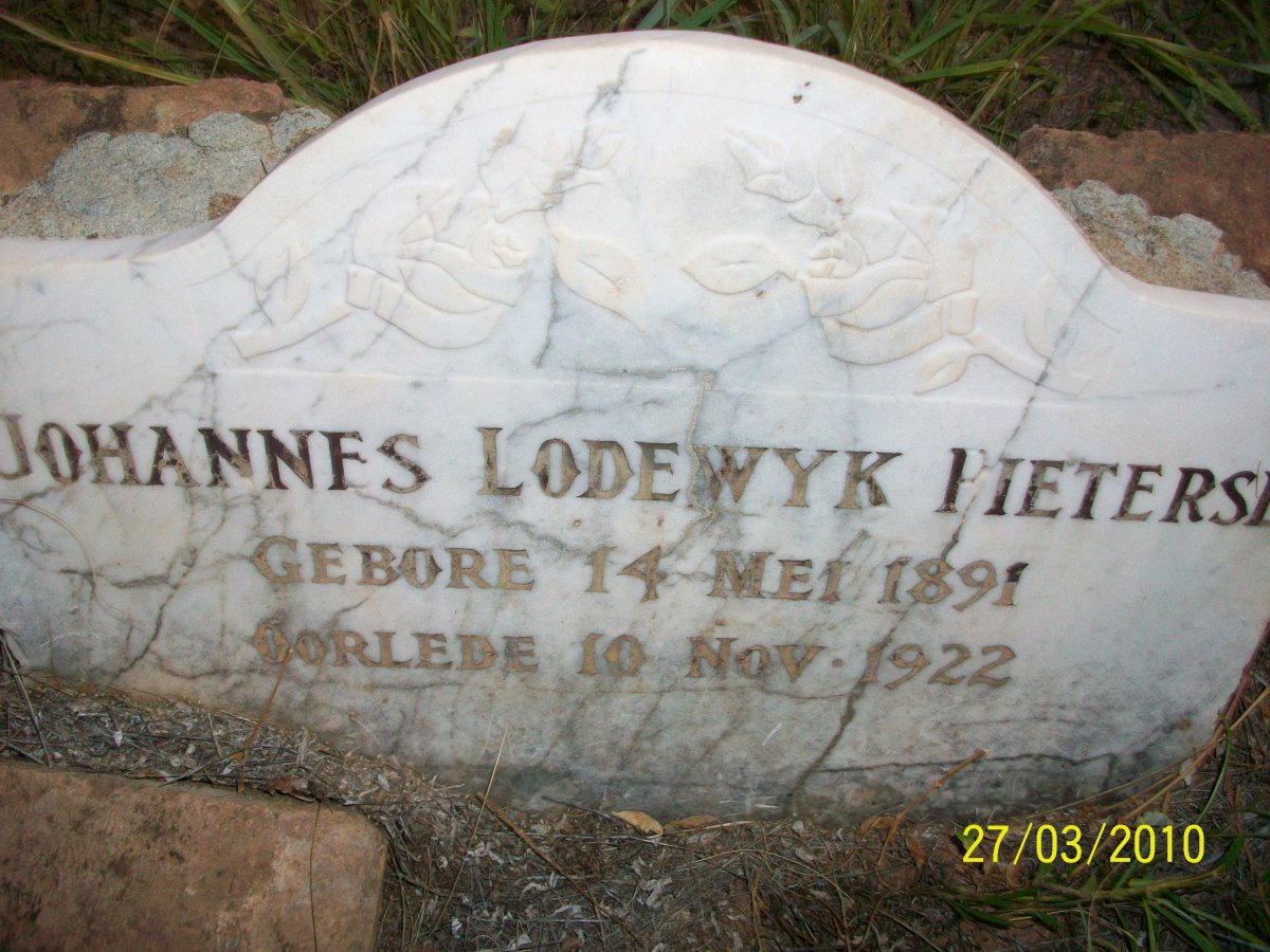 PIETERSE Johannes Lodewyk 1891-1922
