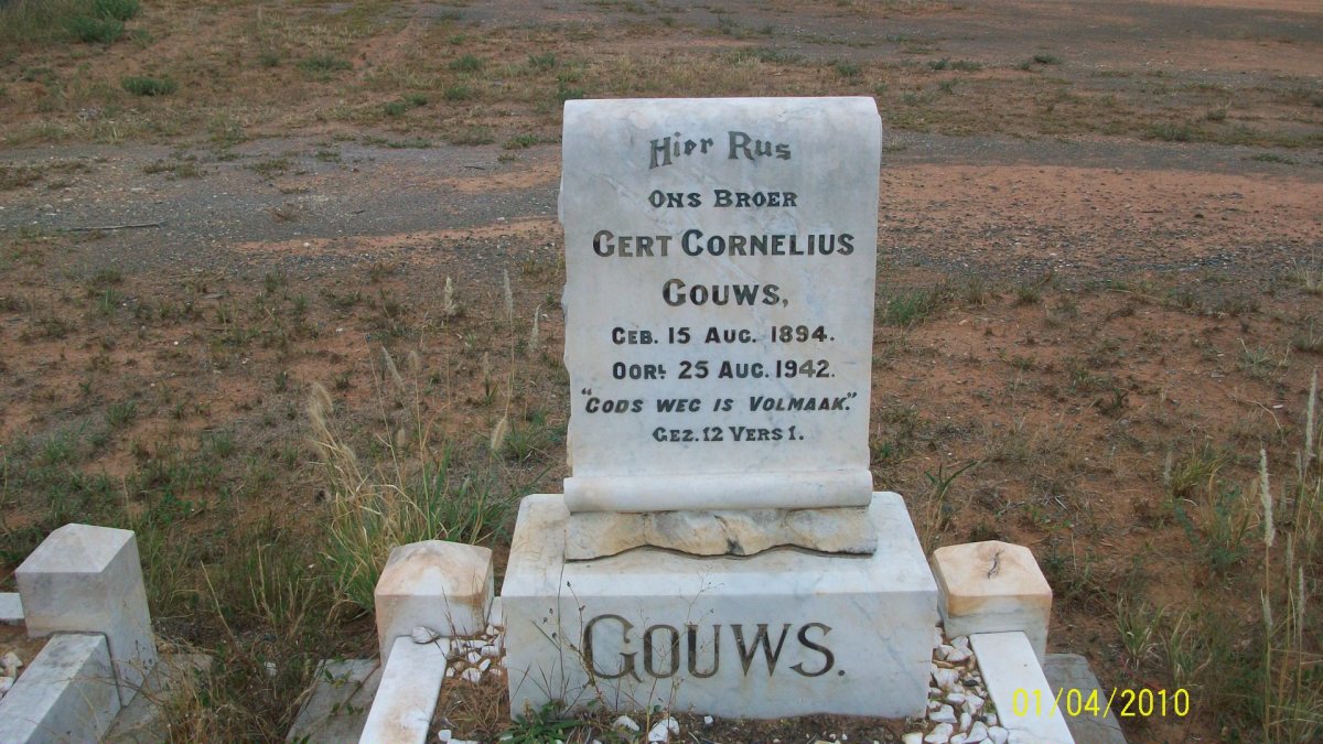 GOUWS Gert Cornelius 1894-1942