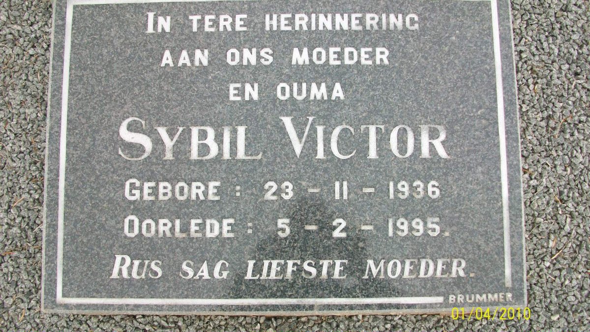 VICTOR Sybil 1936-1995