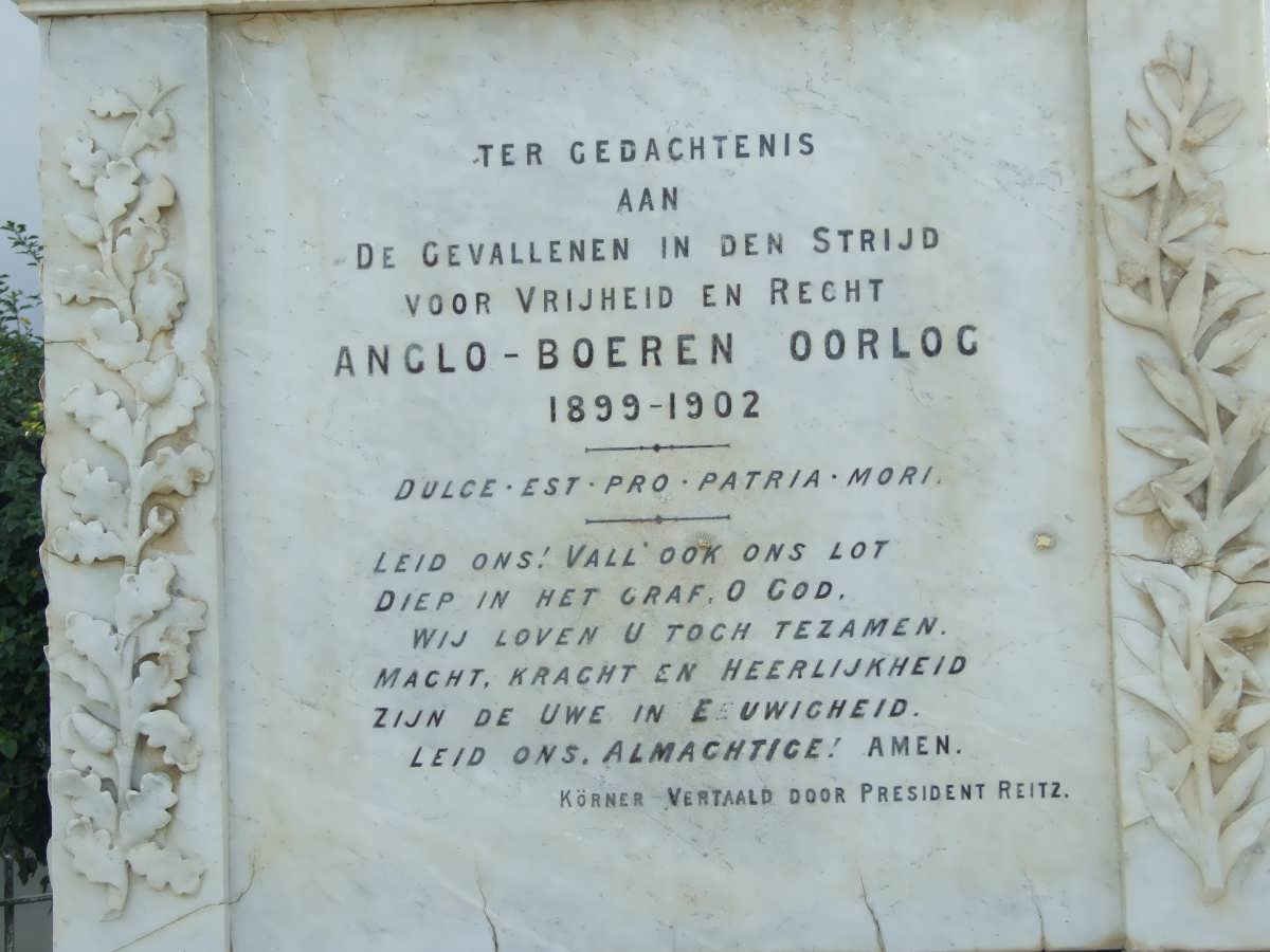 2. Gedenksteen - Anglo Boer War 1899-1920
