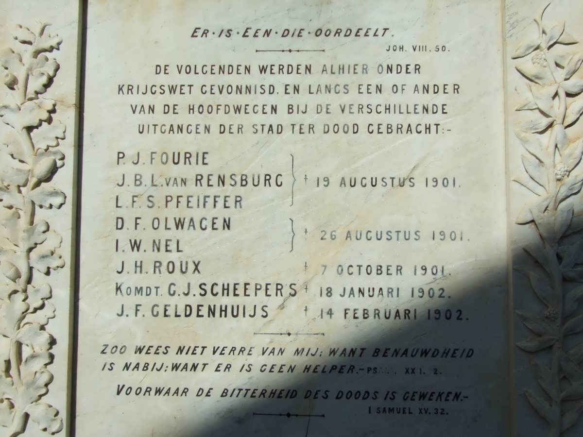 5. Gedenksteen - Anglo Boer War  1899-1920