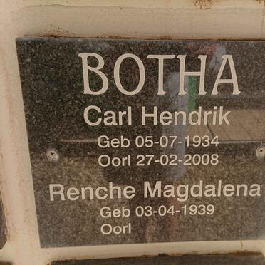 BOTHA Carl Hendrik 1934-2008 &amp; Renche Magdalena 1939-
