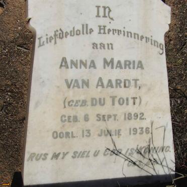 AARDT Anna Maria, van nee DU TOIT 1892-1936
