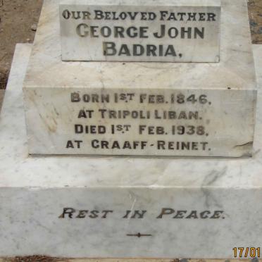 BADRIA George John 1846-1938
