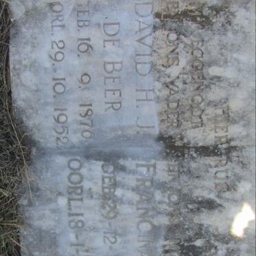 BEER David H.J., de 1876-1952 &amp; Francina D. 1886-1976