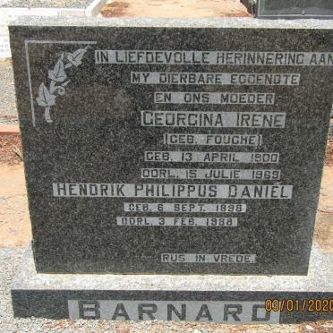 BARNARD Hendrik Philippus Daniel 1898-1988 &amp; Georgina Irene FOUCHE 1900-1969
