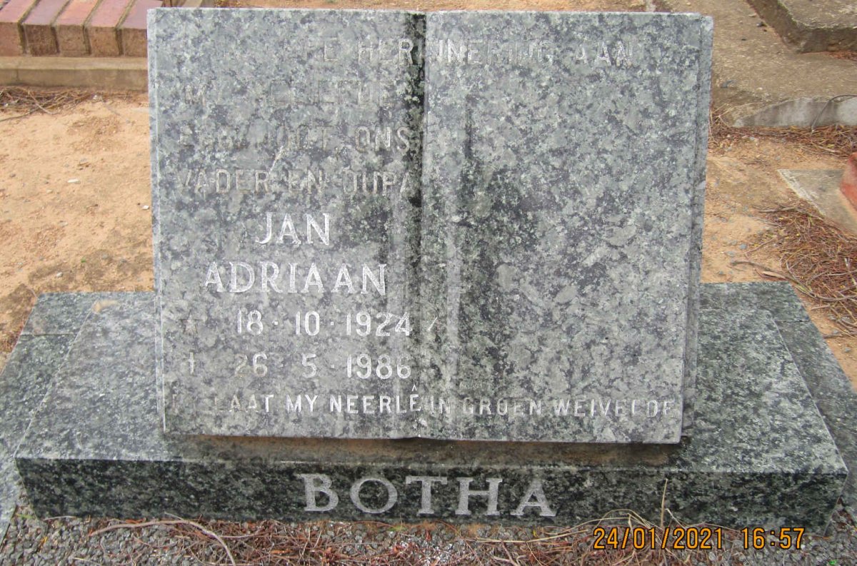 BOTHA Jan Adriaan 1924-1986